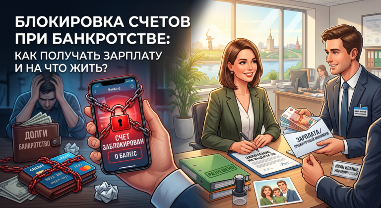 Блокировка счетов и выплата прожиточного минимума при банкротстве