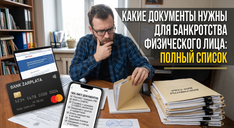 Полный перечень и список документов для банкротства физических лиц