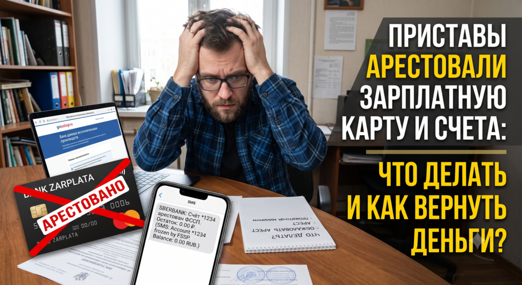 СМС об аресте счета и списании денег судебными приставами