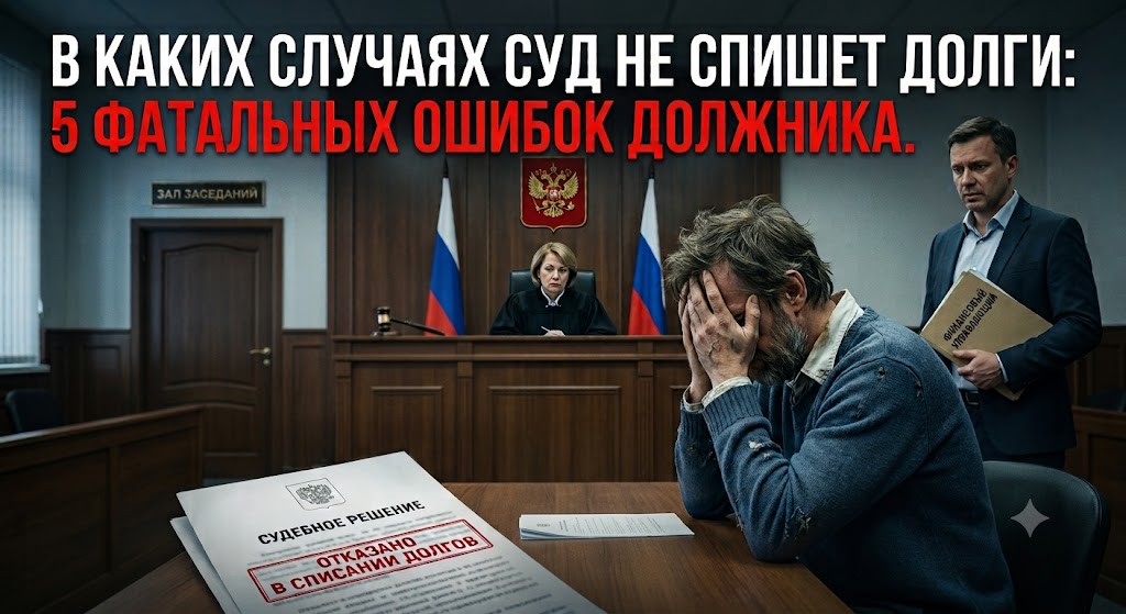 В каких случаях суд НЕ спишет долги: 5 фатальных ошибок